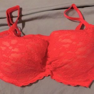 V.S | Lined Demi Ruched Sherbet Orange Bra